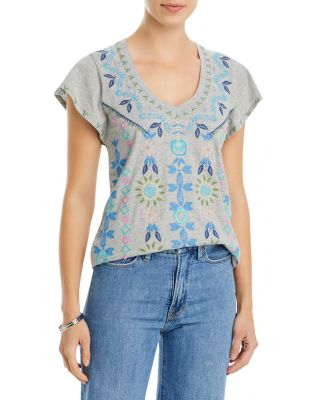 Johnny Was Oriel Embroidered Cotton Top Bloomingdale s