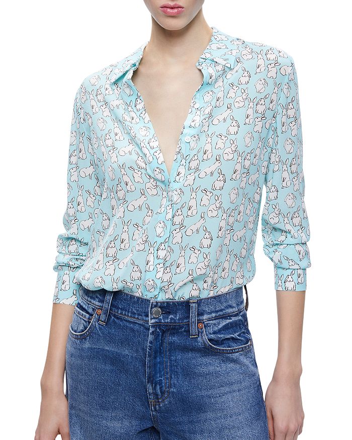 Willa Silk Blouse Pure Paradise - Alice + Olivia main image 1