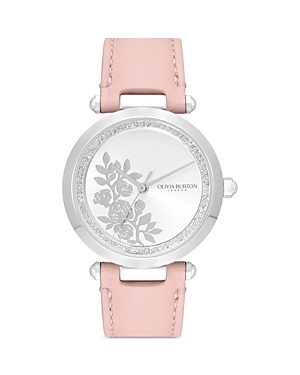 Shop Olivia Burton Signature Floral Watch, 34mm In Silver/pink