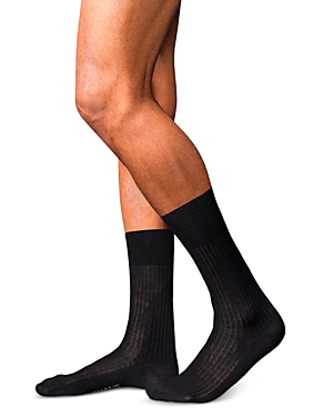 Shop Falke No. 7 Merino Wool & Nylon Dress Socks In Black