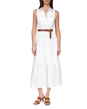 UPC 196163884738 product image for Michael Michael Kors Tiered Button front Dress with Boyfriend Belt | upcitemdb.com