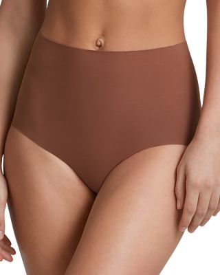 Commando Cotton Blend High Rise Bikini In Nutmeg