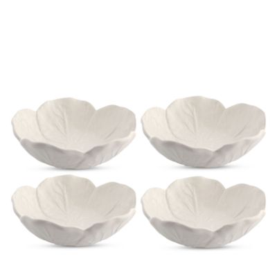 Bordallo Pinheiro Cabbage 4-Piece Small Dip/Ice Cream Bowl Set - White