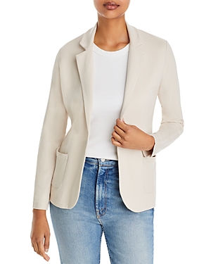 Majestic Fitted Linen Blazer In Cloud