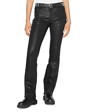Frame Le Mini Mid Rise Bootcut Jeans In Noir Coated
