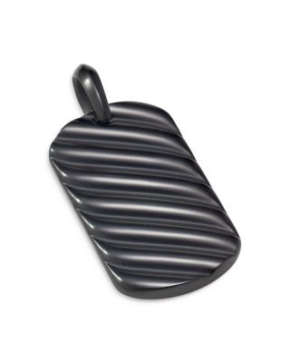 Men's Sculpted Cable Tag in Black Titanium, 35mm