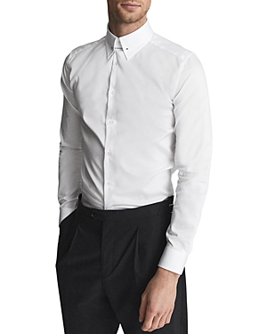 Shop Reiss Cadwell Collar Bar Button Down Shirt In White