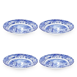 Royal Worcester & Spode Blue Italian Soup Plates, Set of 4