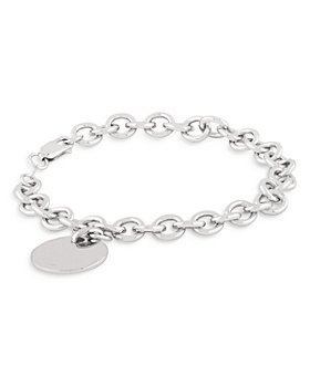 Bloomingdale's - Sterling Silver Circle Tag Link Bracelet - 100% Exclusive