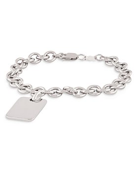 Bloomingdale's - Sterling Silver Dog Tag Link Bracelet - 100% Exclusive