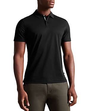 Shop Ted Baker Zeiter Cotton Soft Touch Slim Fit Polo Shirt In Black