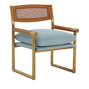 Shop Tov Furniture Harlow Rattan Velvet Chair In Blue