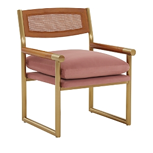 Tov Furniture Harlow Rattan Velvet Chair In Mauve