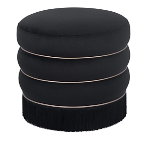 Shop Tov Furniture Lakka Velvet Ottoman In Black