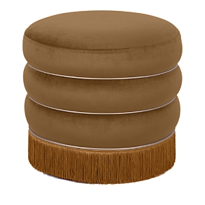 Tov Furniture Lakka Velvet Ottoman In Brown