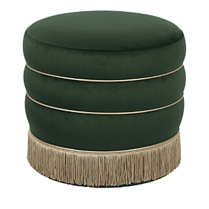 Tov Furniture Lakka Velvet Ottoman In Green