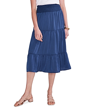 Nic + Zoe Soft Drape Tiered Skirt In Deep Ocean In Deep Ocean