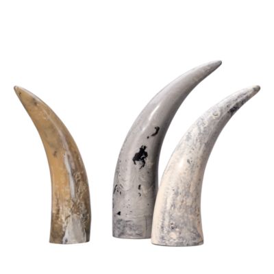 Variegated Horn Decorative Objects, Set of 3