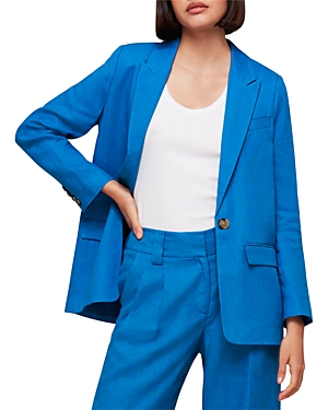 Shop Whistles Lucy Linen Blazer In Blue