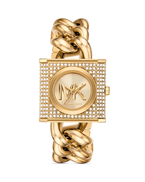 Shop Michael Kors Mk Chain Lock Watch, 25mm X 25mm In Gold