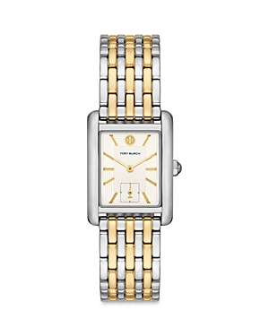 Tory Burch The Eleanor Three-hand Two-tone Stainless Steel Watch In Ivory/two-tone