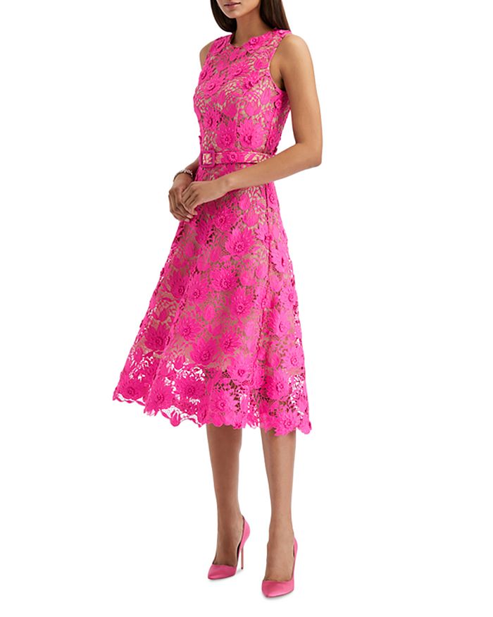 Bloomingdale's pink lace dress hotsell