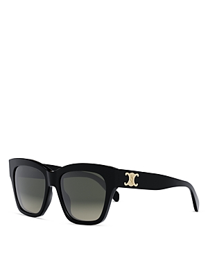 Shop Celine Triomphe Geometric Sunglasses, 55mm In Black/gray Gradient