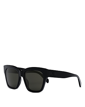 Celine Triomphe 55mm Round Sunglasses In Black/gray Solid