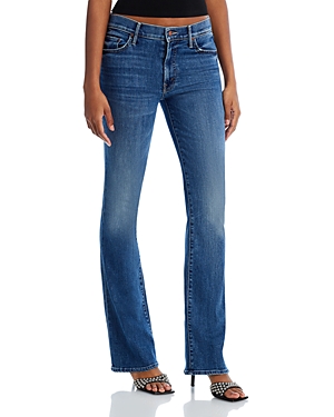 Shop Mother The Outside Mid Rise Bootcut Jeans In Dark And Stormy Night