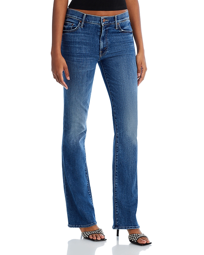 Mother The Outside Mid Rise Bootcut Jeans In Dark And Stormy Night In Dark And Stormy Night