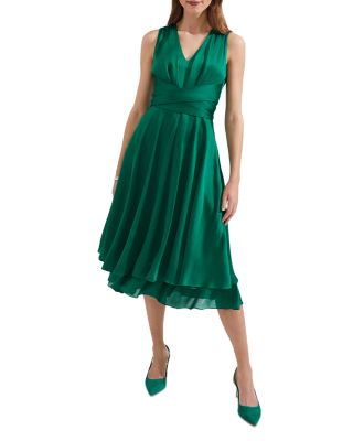 Hobbs London Viola Belted Midi Dress In Meadow Green ModeSens