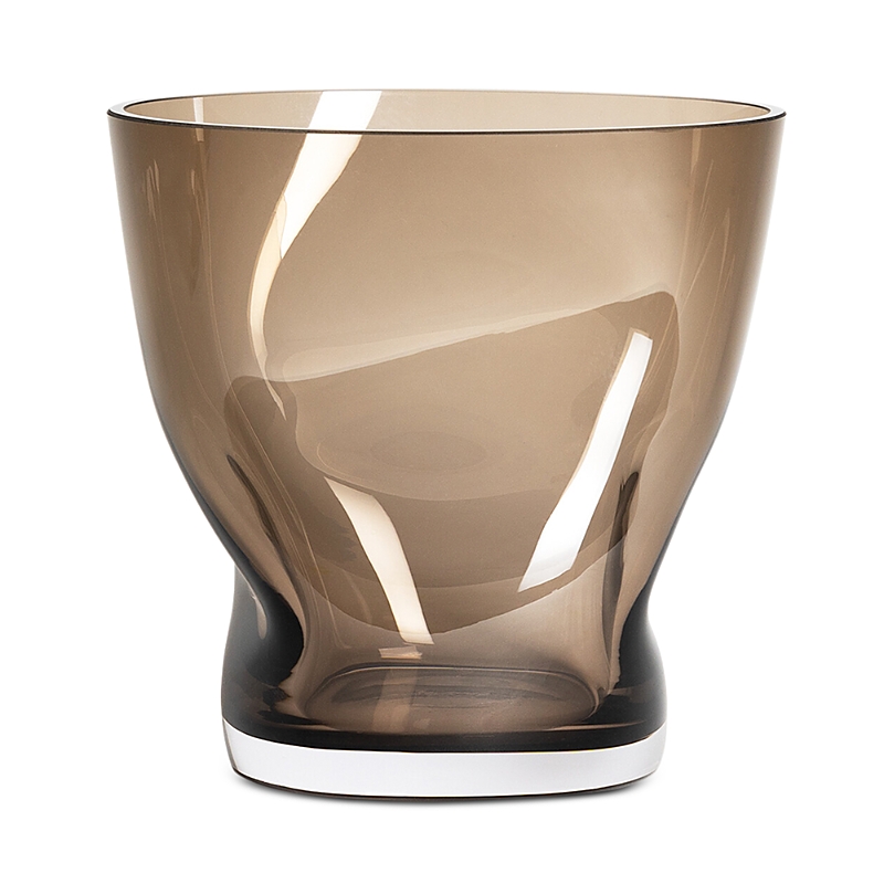 Orrefors Squeeze Tulip Vase In Smokey Brown