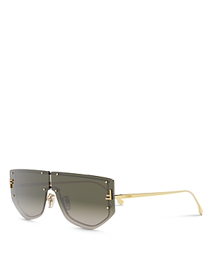 Fendi Rectangular Sunglasses, 61mm In Yellow/gray Gradient