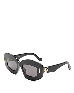 Loewe Chunky Anagram Rectangular Sunglasses, 49mm In Black/gray Solid