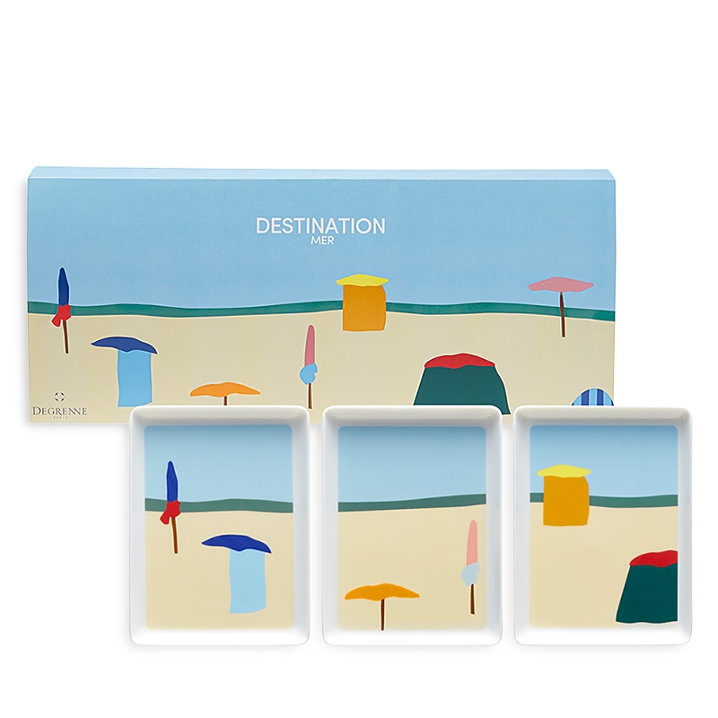 Degrenne Paris Destination Mer Shared Plates, Set Of 3 In Multi