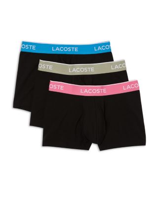 Lacoste - Cotton Stretch Contrast Logo Waistband Trunks, Pack of 3