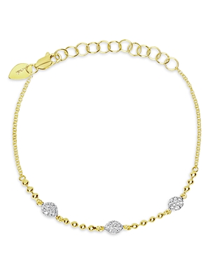 Meira T 14K White & Yellow Gold Diamond Mini Cluster Beaded Bracelet