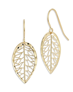 Bloomingdale's Leaf Openwork Drop Earrings In 14k Yellow Gold - 100% Exclusive