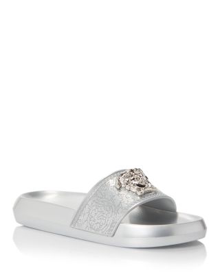 Women's Embellished Logo Slide Sandals