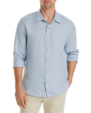 Vince Linen Button-up Shirt In Dark Oxford