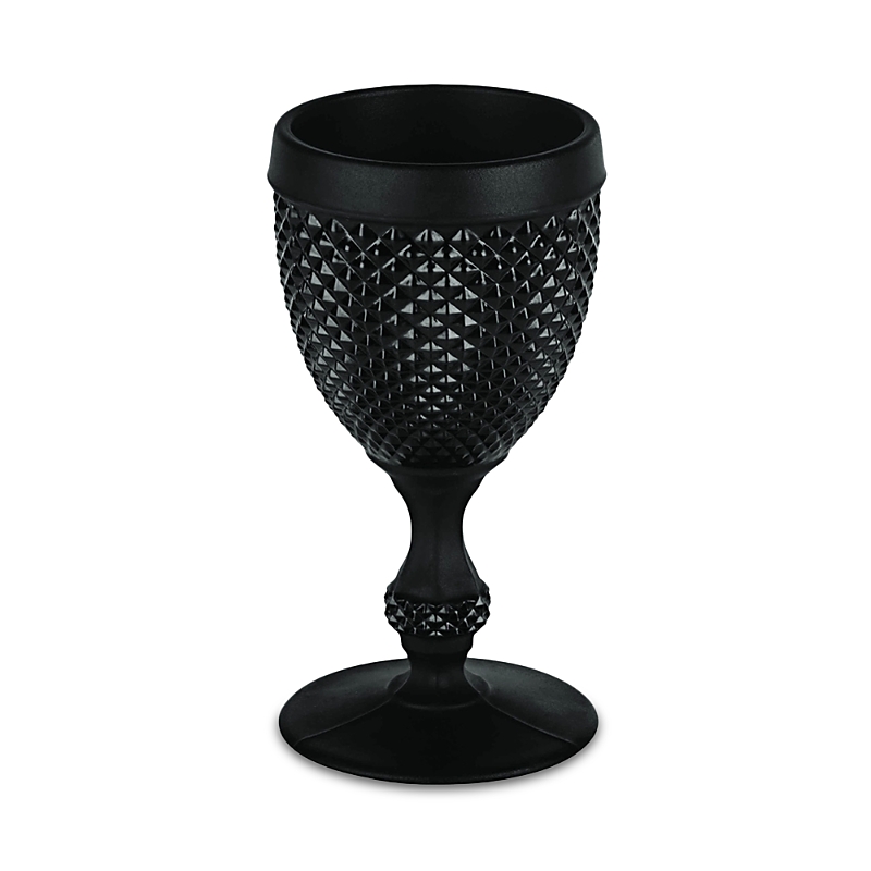 Vista Alegre Bicos Frosted Water Goblet In Black