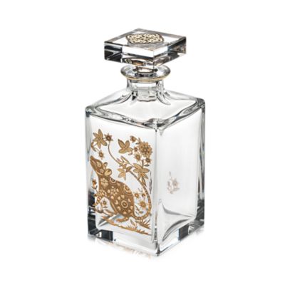 Golden Whisky Decanter with Gold Rat