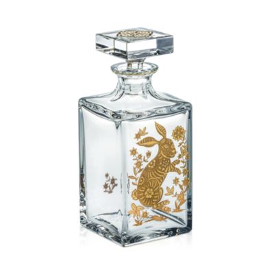 Golden Whisky Decanter with Gold Rabbit