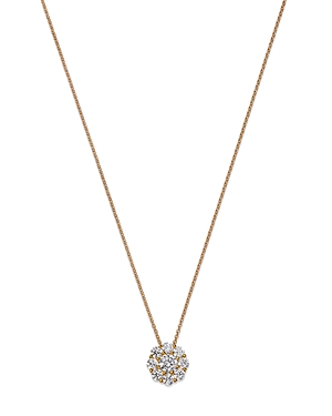 Bloomingdale's Diamond Flower Cluster Pendant Necklace In 14k Yellow Gold, 0.50 Ct. T.w. - 100% Exclusive