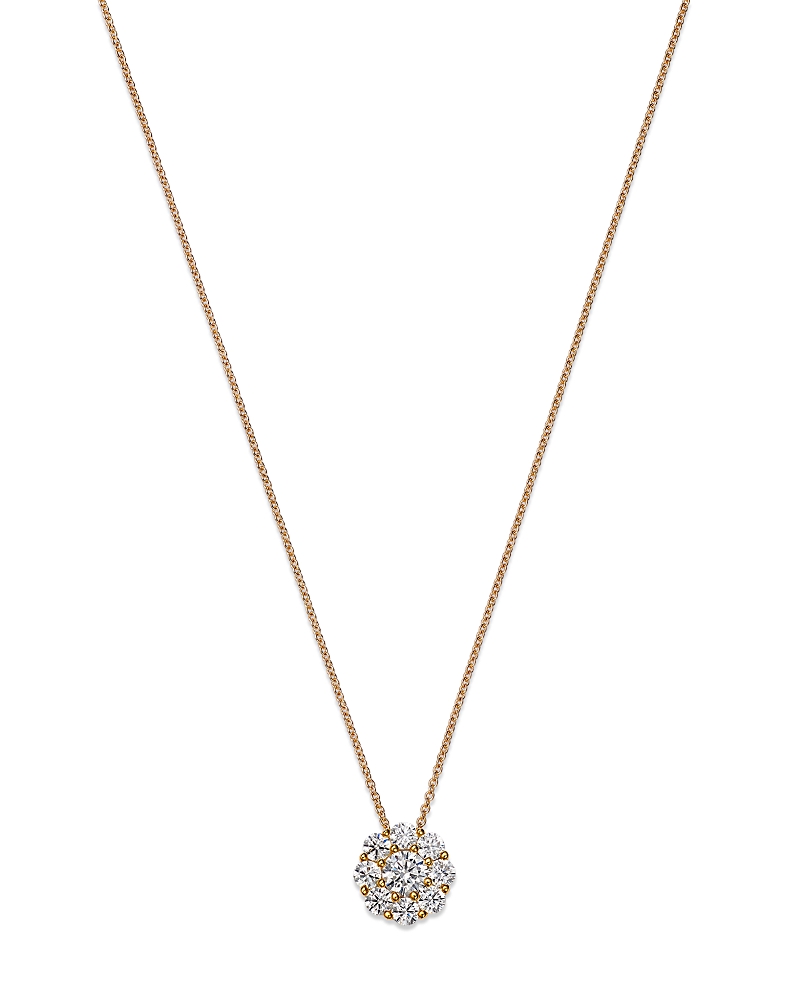 Bloomingdale's Fine Collection Diamond Flower Cluster Pendant Necklace in 14K Yellow Gold, 0.50 tcw