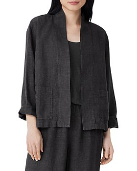 Eileen Fisher Petites - Organic Linen Stand Collar Jacket