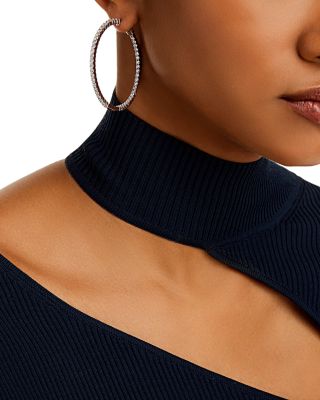 Diamond Inside Out Hoop Earrings in 14K White Gold, 5.0 tcw   