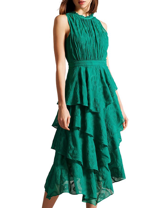 Ted Baker - Floryah Embroidered Tiered Midi Dress
