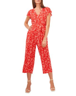 VINCE CAMUTO V Neck Flutter Sleeve Jumpsuit Bloomingdale's