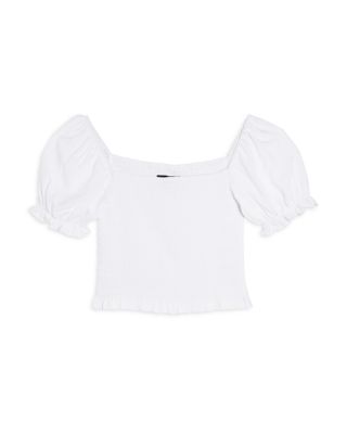 KatieJnyc Girls' Marlee Smocked Floral Puff Sleeve Top - Big Kid